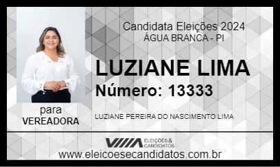 Candidato LUZIANE LIMA 2024 - ÁGUA BRANCA - Eleições