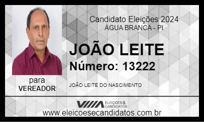 Candidato JOÃO LEITE 2024 - ÁGUA BRANCA - Eleições