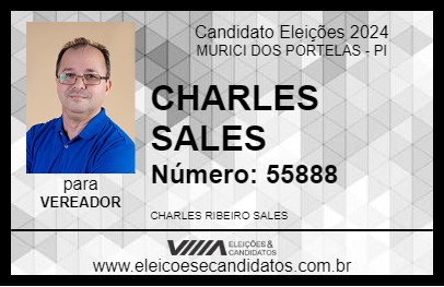 Candidato CHARLES SALES 2024 - MURICI DOS PORTELAS - Eleições