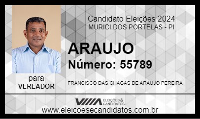 Candidato ARAUJO 2024 - MURICI DOS PORTELAS - Eleições