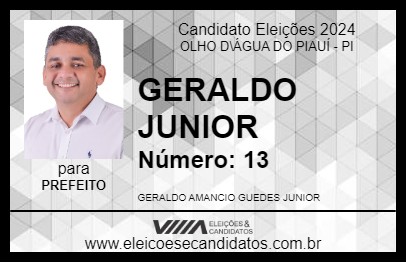 Candidato GERALDO JUNIOR 2024 - OLHO D\ÁGUA DO PIAUÍ - Eleições