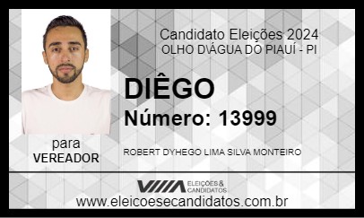 Candidato DIÊGO 2024 - OLHO D\ÁGUA DO PIAUÍ - Eleições