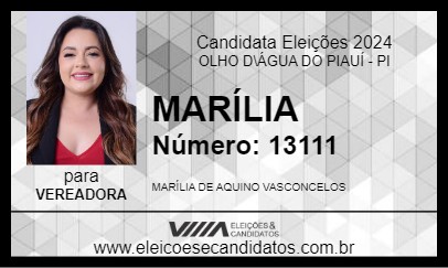 Candidato MARÍLIA 2024 - OLHO D\ÁGUA DO PIAUÍ - Eleições