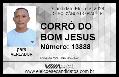 Candidato CORRÓ DO BOM JESUS 2024 - OLHO D\ÁGUA DO PIAUÍ - Eleições