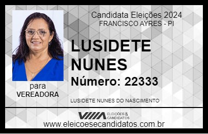 Candidato LUSIDETE NUNES 2024 - FRANCISCO AYRES - Eleições