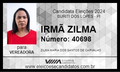 Candidato IRMÃ ZILMA 2024 - BURITI DOS LOPES - Eleições