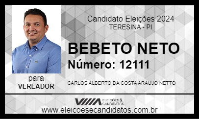 Candidato BEBETO NETO 2024 - TERESINA - Eleições