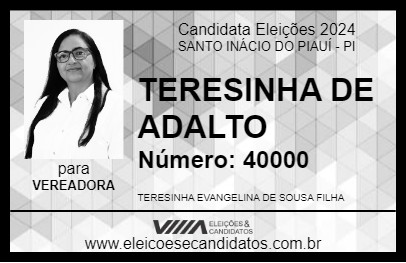 Candidato TERESINHA DE ADALTO 2024 - SANTO INÁCIO DO PIAUÍ - Eleições