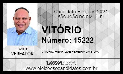 Candidato VITÓRIO 2024 - SÃO JOÃO DO PIAUÍ - Eleições