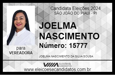 Candidato JOELMA NASCIMENTO 2024 - SÃO JOÃO DO PIAUÍ - Eleições