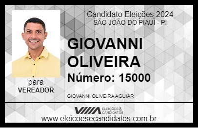 Candidato GIOVANNI OLIVEIRA 2024 - SÃO JOÃO DO PIAUÍ - Eleições