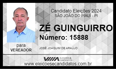 Candidato ZÉ GUINGUIRRO 2024 - SÃO JOÃO DO PIAUÍ - Eleições