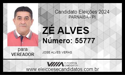 Candidato ZÉ ALVES 2024 - PARNAÍBA - Eleições