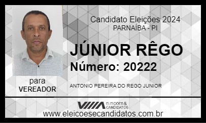 Candidato JÚNIOR RÊGO 2024 - PARNAÍBA - Eleições