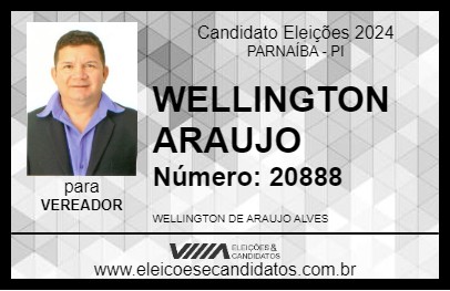 Candidato WELLINGTON ARAUJO 2024 - PARNAÍBA - Eleições