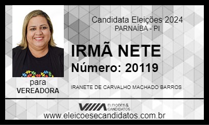 Candidato IRMÃ NETE 2024 - PARNAÍBA - Eleições