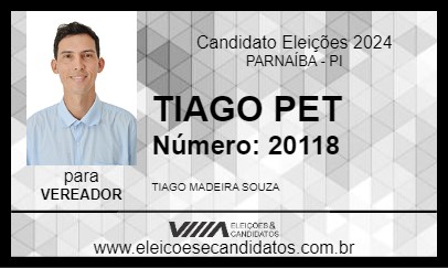 Candidato TIAGO PET 2024 - PARNAÍBA - Eleições