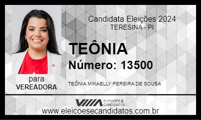 Candidato TEÔNIA 2024 - TERESINA - Eleições