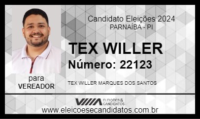 Candidato TEX WILLER 2024 - PARNAÍBA - Eleições