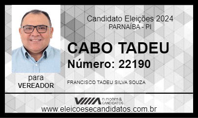 Candidato CABO TADEU 2024 - PARNAÍBA - Eleições