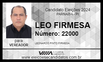 Candidato LEO FIRMESA 2024 - PARNAÍBA - Eleições