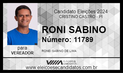 Candidato RONI SABINO 2024 - CRISTINO CASTRO - Eleições