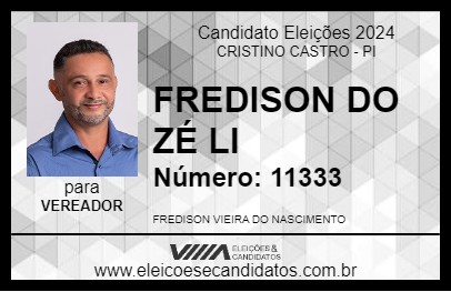 Candidato FREDISON DO ZÉ LI 2024 - CRISTINO CASTRO - Eleições