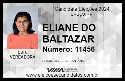 Candidato ELIANE DO BALTAZAR 2024 - URUÇUÍ - Eleições