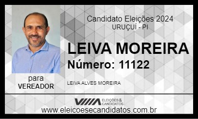 Candidato LEIVA MOREIRA 2024 - URUÇUÍ - Eleições