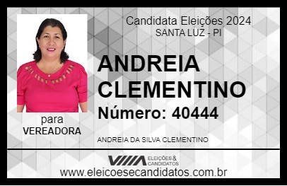 Candidato ANDREIA CLEMENTINO 2024 - SANTA LUZ - Eleições