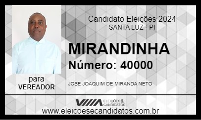 Candidato MIRANDINHA 2024 - SANTA LUZ - Eleições