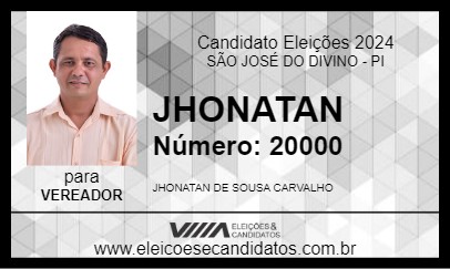 Candidato JHONATAN 2024 - SÃO JOSÉ DO DIVINO - Eleições