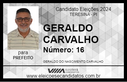 Candidato GERALDO CARVALHO 2024 - TERESINA - Eleições