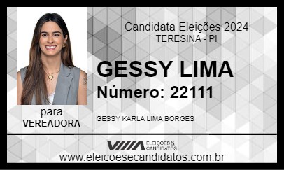 Candidato GESSY LIMA 2024 - TERESINA - Eleições