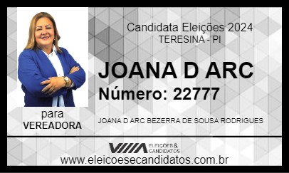 Candidato JOANA D ARC 2024 - TERESINA - Eleições