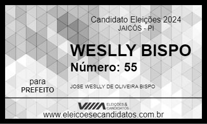 Candidato WESLLY BISPO 2024 - JAICÓS - Eleições