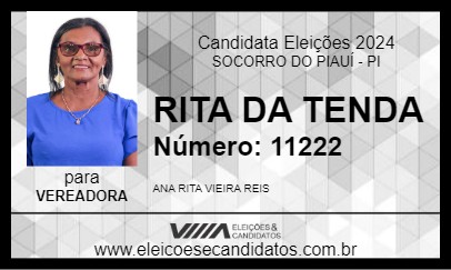 Candidato RITA DA TENDA 2024 - SOCORRO DO PIAUÍ - Eleições