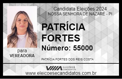 Candidato PATRÍCIA FORTES 2024 - NOSSA SENHORA DE NAZARÉ - Eleições