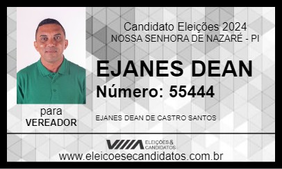 Candidato EJANES DEAN 2024 - NOSSA SENHORA DE NAZARÉ - Eleições