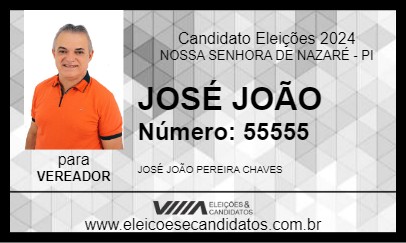 Candidato JOSÉ JOÃO 2024 - NOSSA SENHORA DE NAZARÉ - Eleições