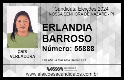 Candidato ERLANDIA BARROSO 2024 - NOSSA SENHORA DE NAZARÉ - Eleições