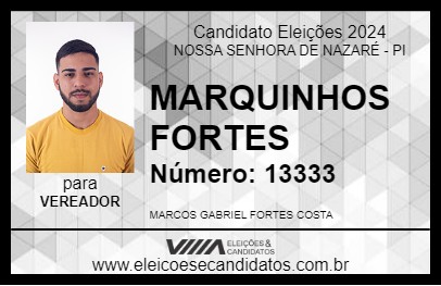 Candidato MARQUINHOS FORTES 2024 - NOSSA SENHORA DE NAZARÉ - Eleições