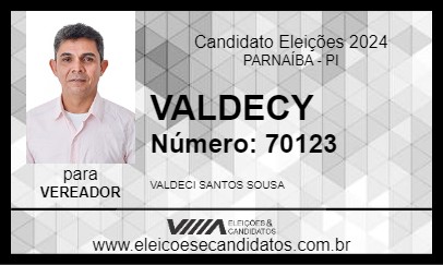 Candidato VALDECY 2024 - PARNAÍBA - Eleições