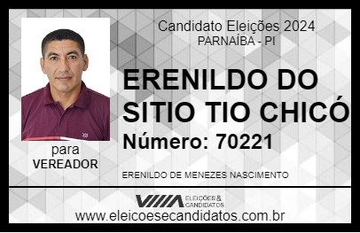 Candidato ERENILDO DO SITIO TIO CHICÓ 2024 - PARNAÍBA - Eleições