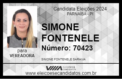 Candidato SIMONE FONTENELE 2024 - PARNAÍBA - Eleições