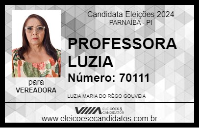 Candidato PROFESSORA LUZIA 2024 - PARNAÍBA - Eleições