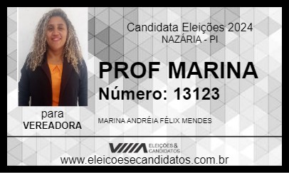 Candidato PROF MARINA 2024 - NAZÁRIA - Eleições