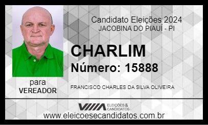 Candidato CHARLIM 2024 - JACOBINA DO PIAUÍ - Eleições