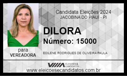 Candidato DILORA 2024 - JACOBINA DO PIAUÍ - Eleições