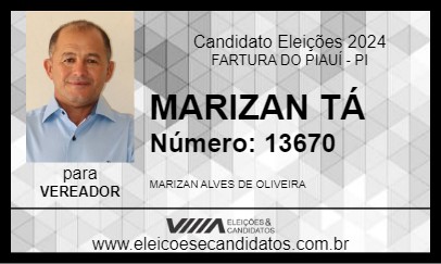 Candidato MARIZAN TÁ 2024 - FARTURA DO PIAUÍ - Eleições